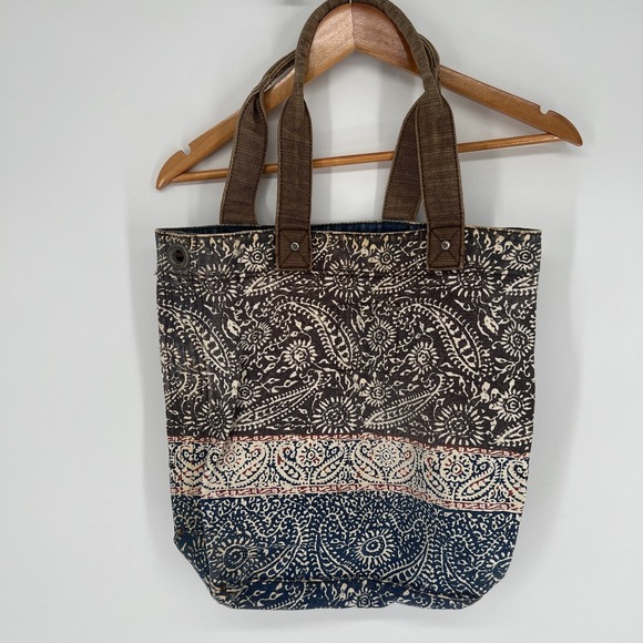 Abercrombie Fitch Y2K Tote Bag Womens Boho Canvas Casual Rustic Carry All Open - Picture 16 of 16
